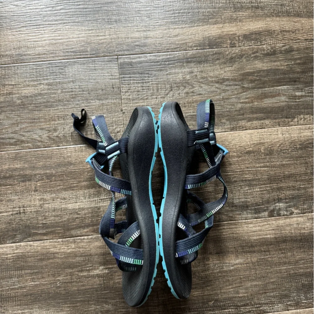 Chaco black blue, hiking sandals 11 - Picture 3 of 5
